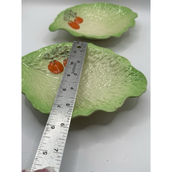 Vintage 1930s Beswick Ware Green Cabbage & Tomato Serving Plates Set Of 2 (214) - Picture 8 of 10